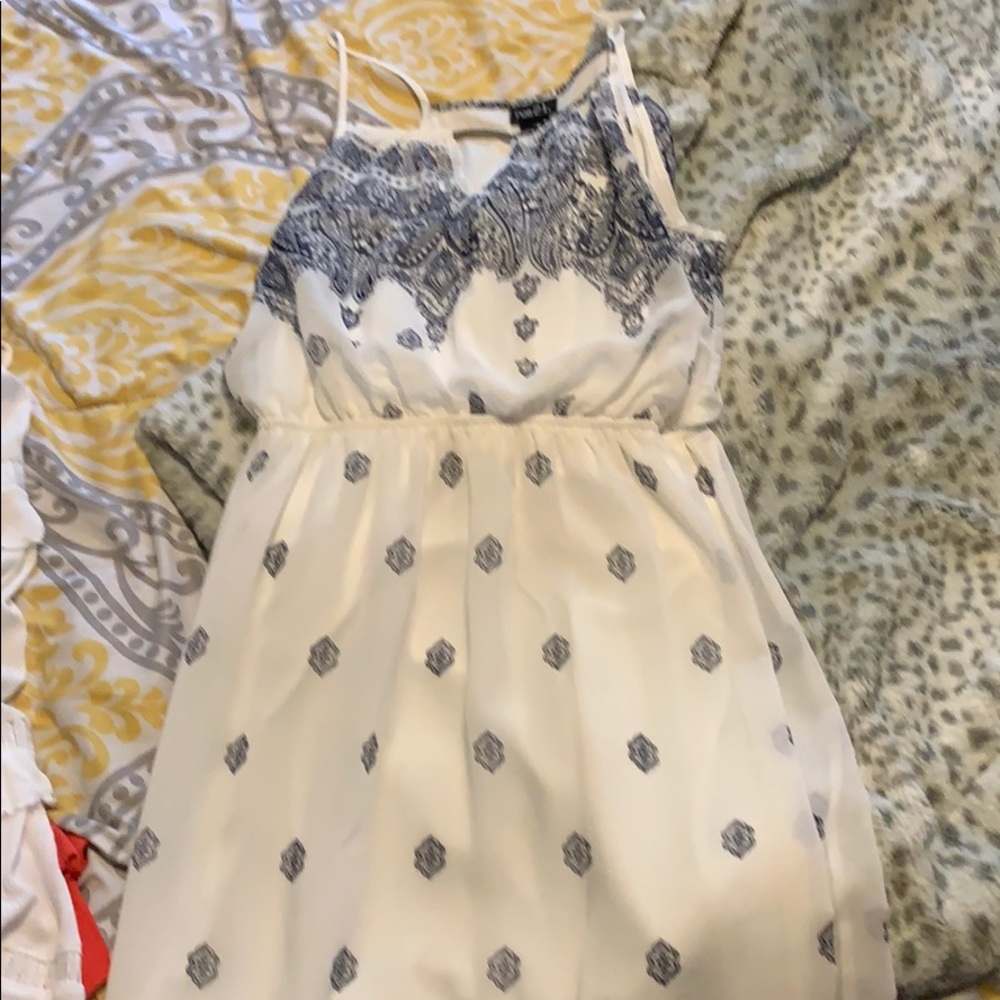 White and blue dress